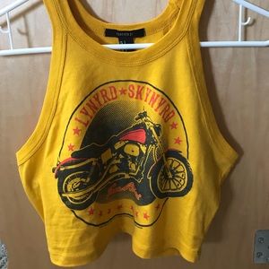Yellow Graphic Crop Top